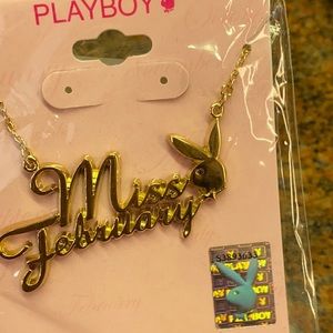 Playboy Miss February Necklace Y2K Gold